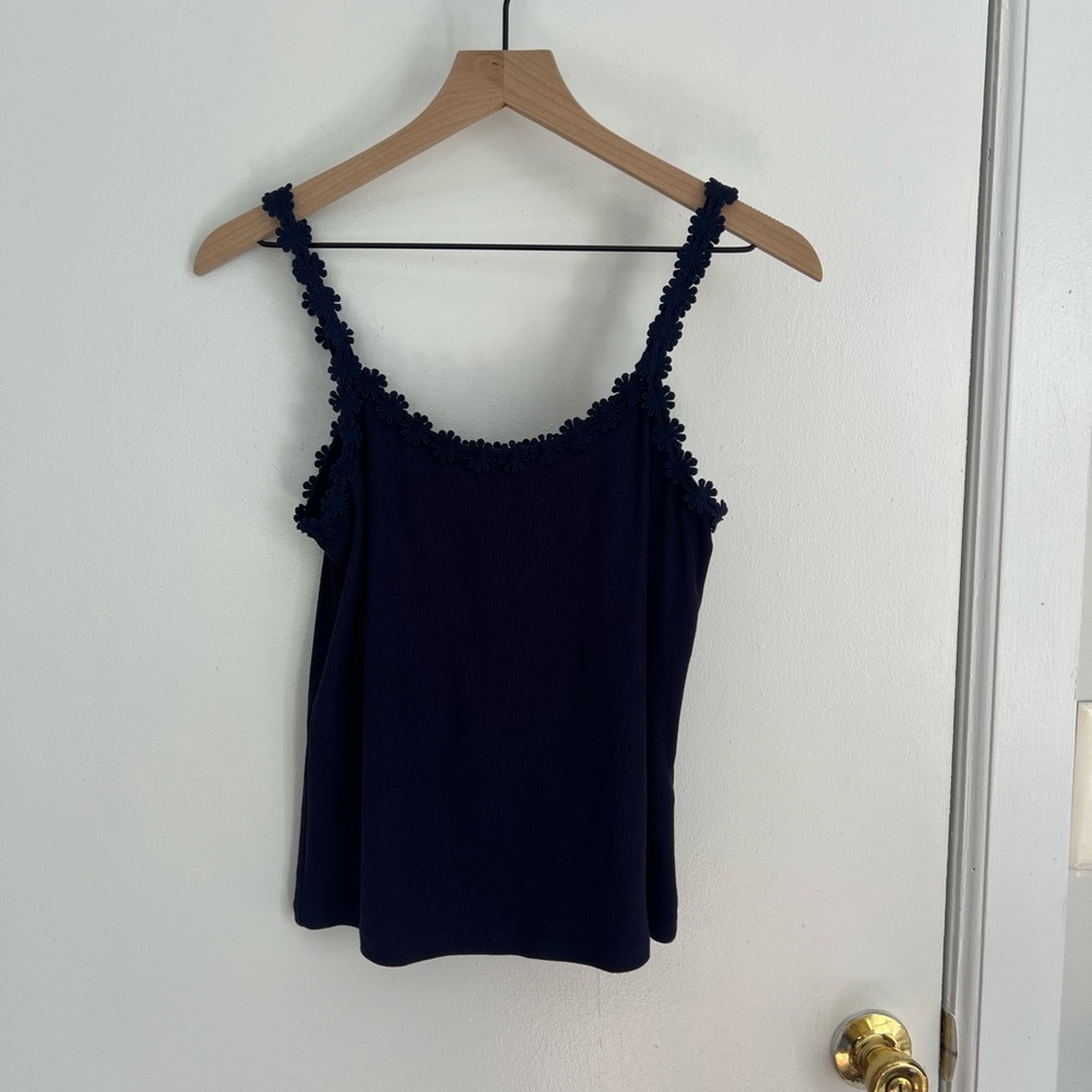 & Other Stories Navy blue flower tank top